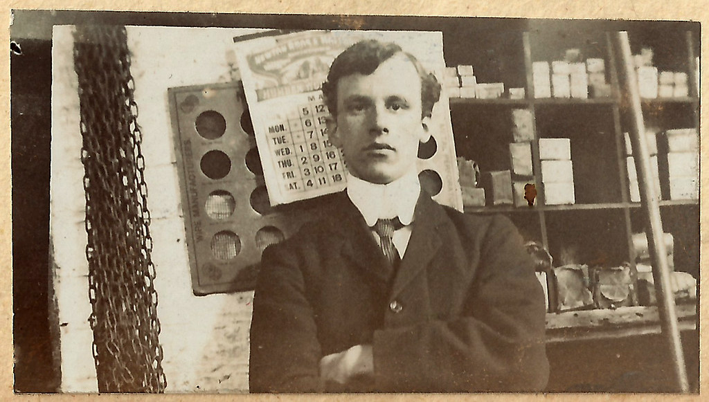 Unknown Edwardian man in a workshop?